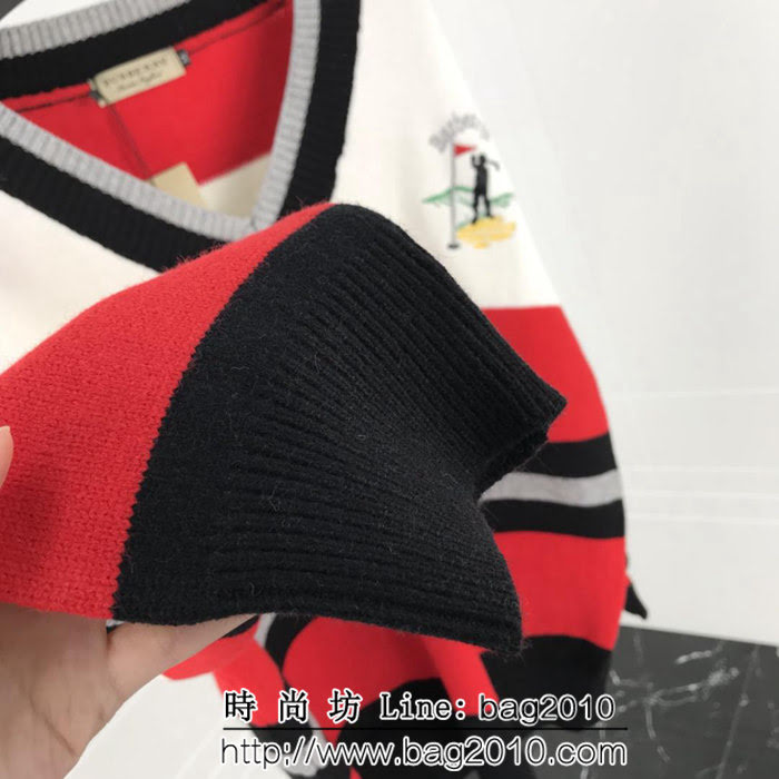 BURBERRY巴寶莉 專櫃同步 18ss秋冬新款 撞色大V淨毛衣 情侶款 ydi1386